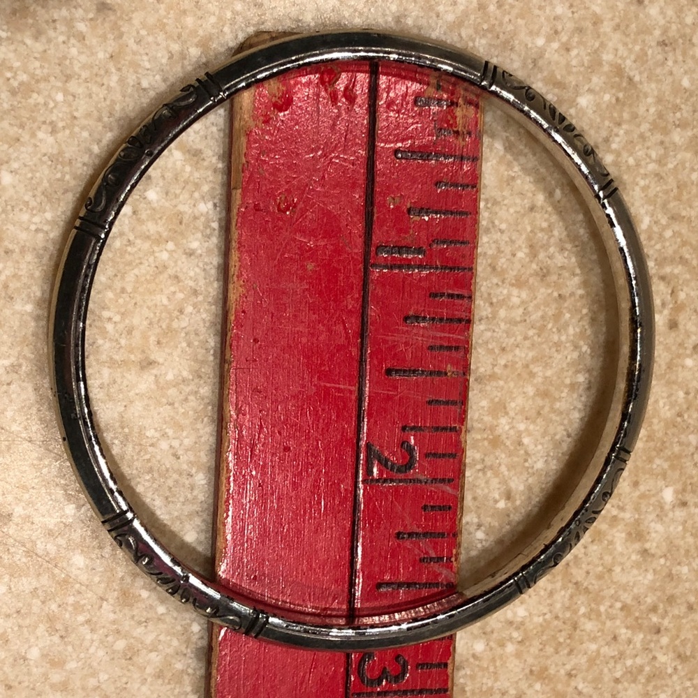 Brighton Scroll Design Silver Tone Thin Bangle Br… - image 7